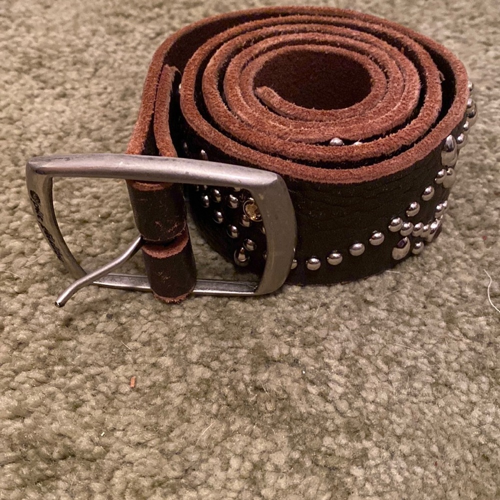Tylie Malibu Brown Suede Studded Leather Belt